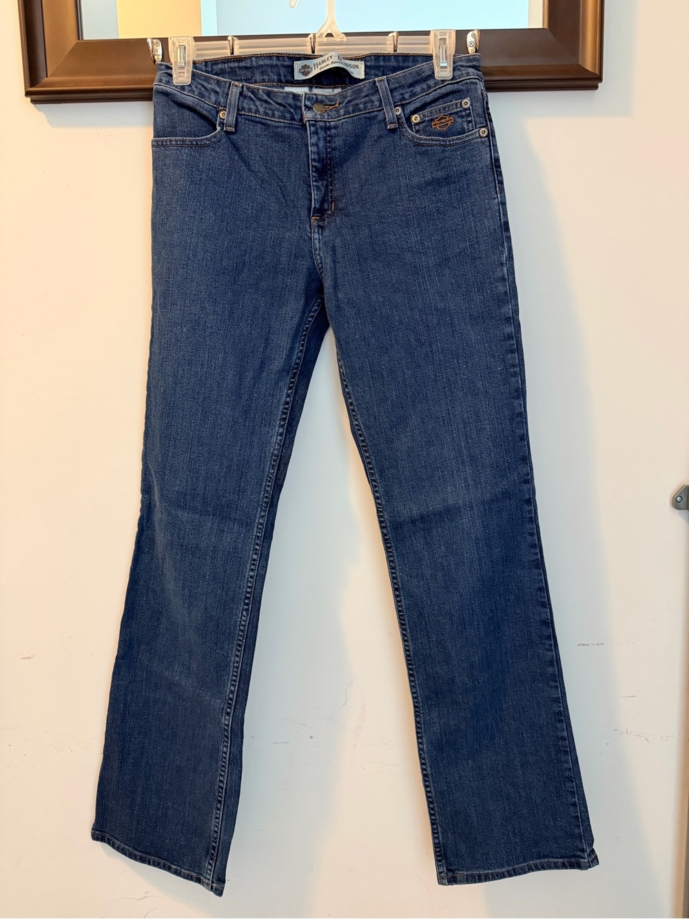 Harley-Davidson Women's Dark Blue Boot Cut Jeans Size 10 Tall